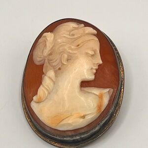 Elegant Cameo Brooch in Sterling Silver 925